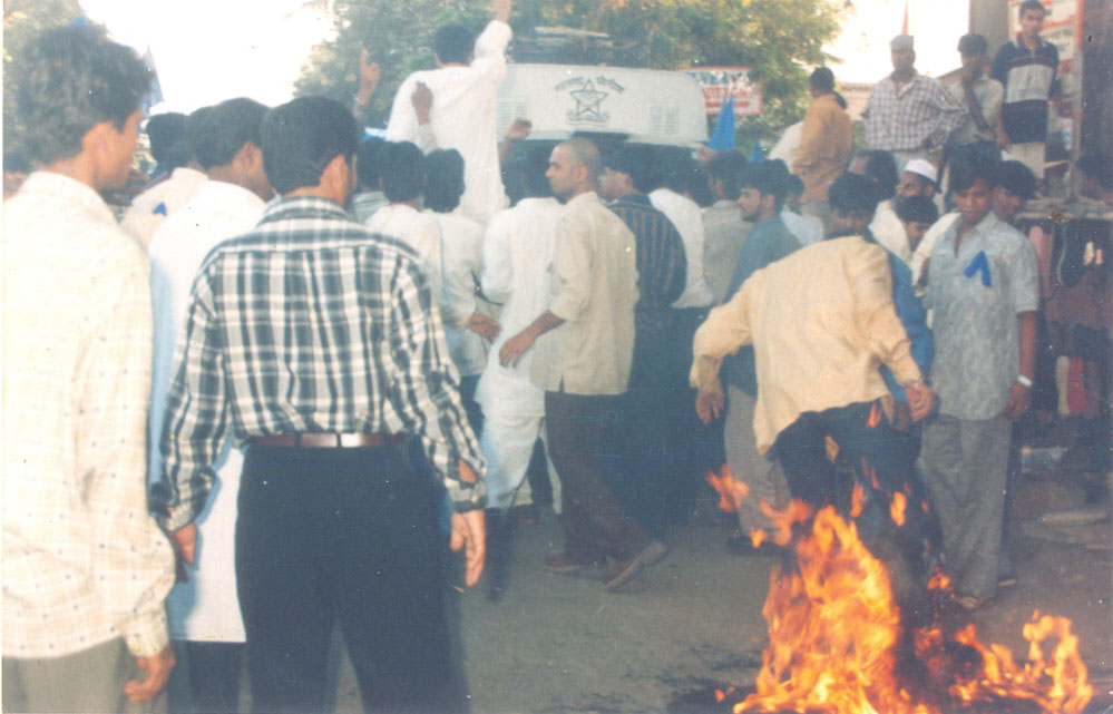 Effigy Burning Protest Against Central Government
