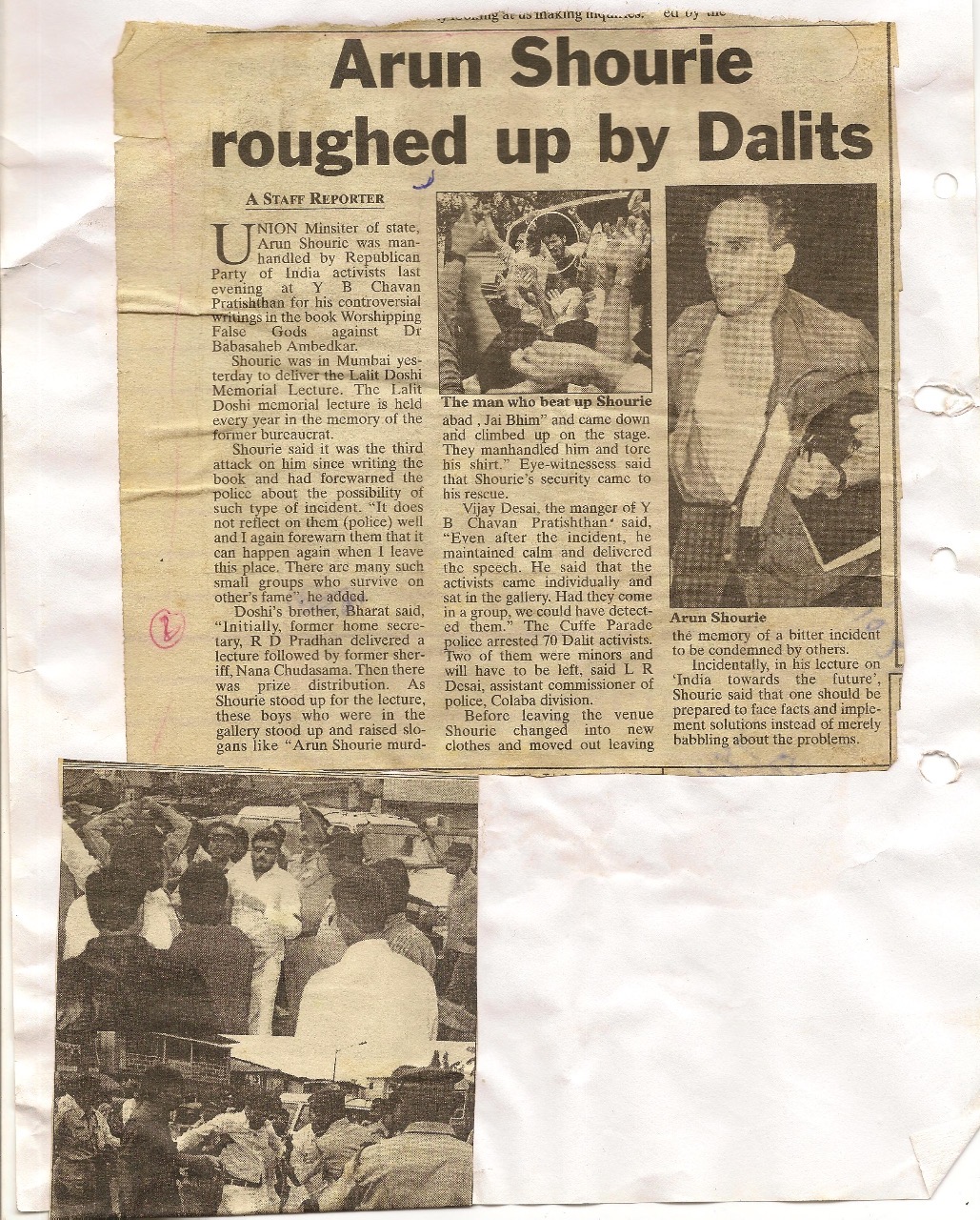 Arun Shourie Roughed Up by Dalits