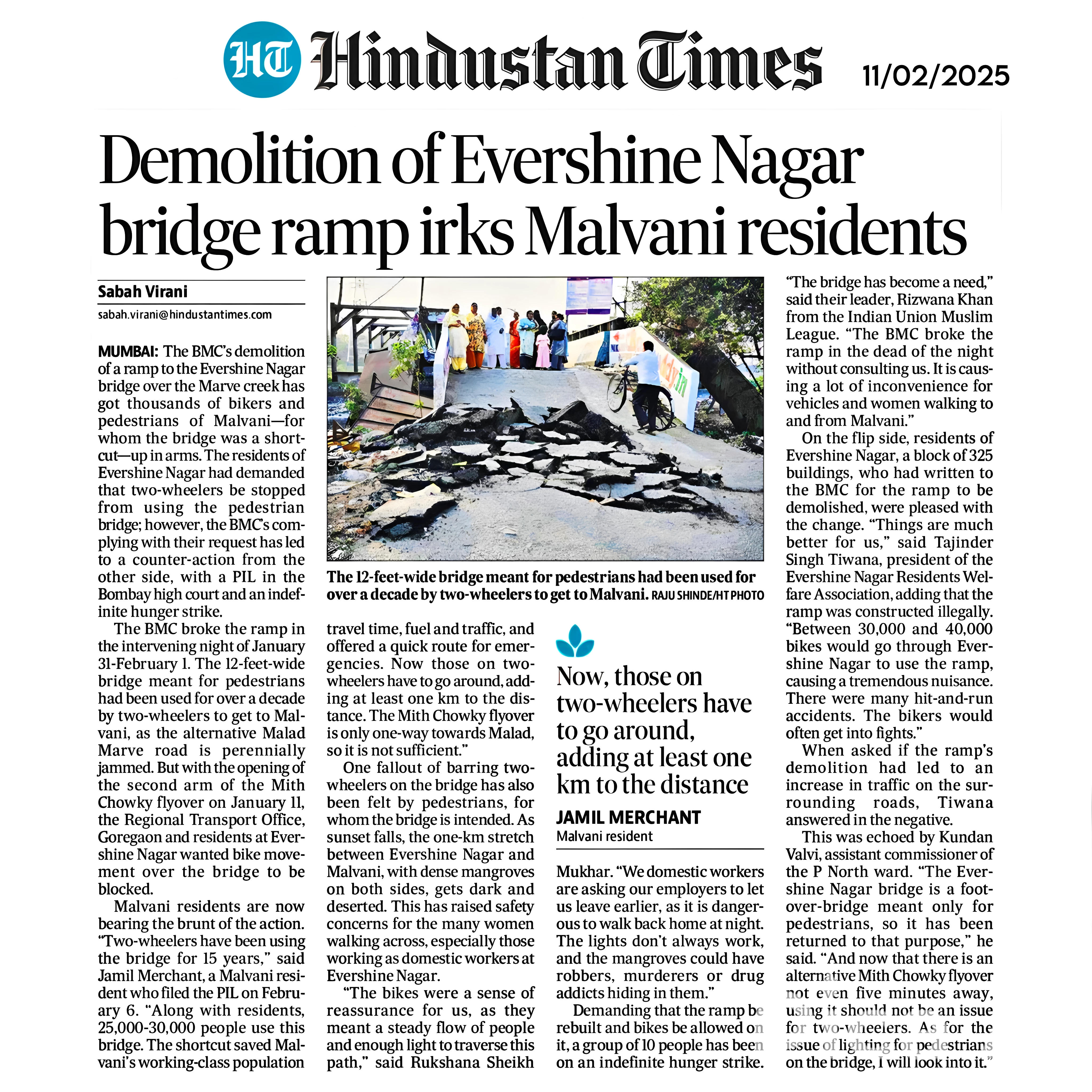 Demolition of Evershine Nagar Bridge Ramp Irks Malwani Residents