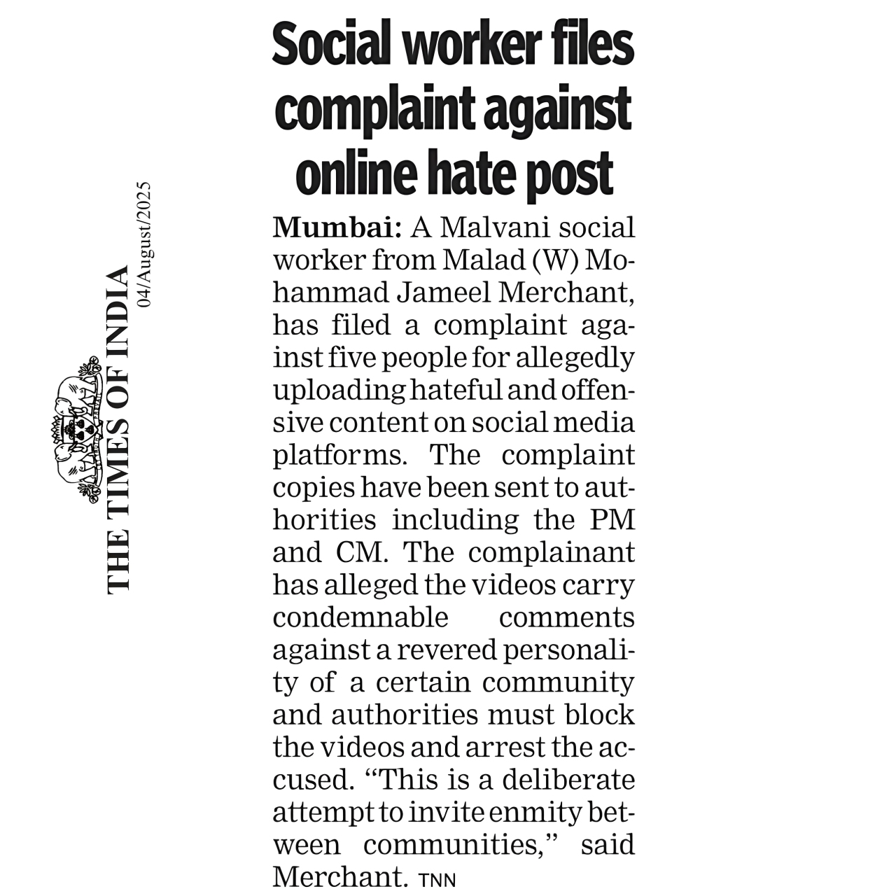 Social Worker Files Complaint Against Online Hate Post